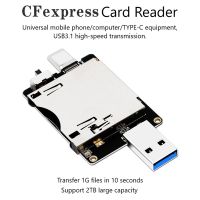 CFexpress Card Reader USB 3.0 Type A USB3.1 Type C 10Gbps ถึง CF Express Riser Adapter ชิป JMS583สำหรับ CF Express Type B หน่วยความจำ