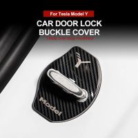 ✑✶ 4pcs Anti-scratch Anti-corrosion Metal Car Door Lock Protect Buckle Covers Accessories For Tesla Model 3 Y 2022 2021