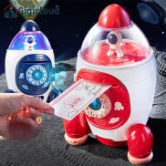 Gigicloud Space Rocket Piggy Bank For Boys Girls Atm Password Fingerprint
