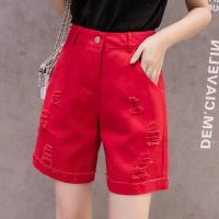 COD jfdss Denim shorts womens 2022 summer new Korean version fashion all-match straight wide legs loose and thin denim shorts women