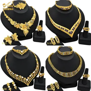 Gold covering wedding deals jewellery set