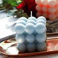 Boutique 1pc Cube Wax Fragrance Candle Bougie Rose Scented Candles Home Geometric Decoration Cube Wax Fragrance Candle