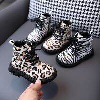 Kids Ankle Boots Leopard Zebra Pattern Fashion Boys Girls Martin Boot 21-30 Infant Four Season Non-slip Comfy Children Shoes