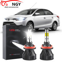 สำหรับ TOYOTA VIOS NCP150 2013 2014 2015 2016 2017 2018 (ไฟหน้า)-ชุดหลอดไฟหน้า LED 12-24V 6000K (1คู่)