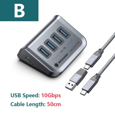 Yottamaster Usb หลายตัวสถานี4/7ชนิด C ฮับตัวแยกช่องพอร์ตช่องเสียบ Usb 3.0 Extensor 10Gbps Docking Multi