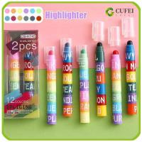 CUFEI 12-สี ปากกาไฮไลท์ เครื่องเขียนสเตชันเนอรี เรโทรมอรันดี ปากกามาร์กเกอร์ มืออาชีพอย่างมืออาชีพ การเย็บปะติดปะต่อกัน ปากกาฟลูออเรสเซนต์ การเขียนสำหรับเขียน