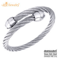 555jewelry กำไลข้อมือสแตนเลส สตีล ลายเกลียว ดีไซน์สวย คลาสสิก รุ่น MNC-BG395 - สร้อยข้อมือสแตนเลส สร้อยข้อมือผู้ชาย สร้อยข้อมือแฟชั่น (BG43)