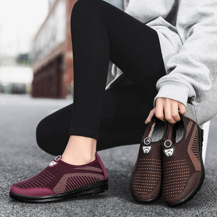 Gladstone Women'S Shoes Flat Shoes MiddleAged And Elderly Sports Shoes Elastic Shoes Soft Sole