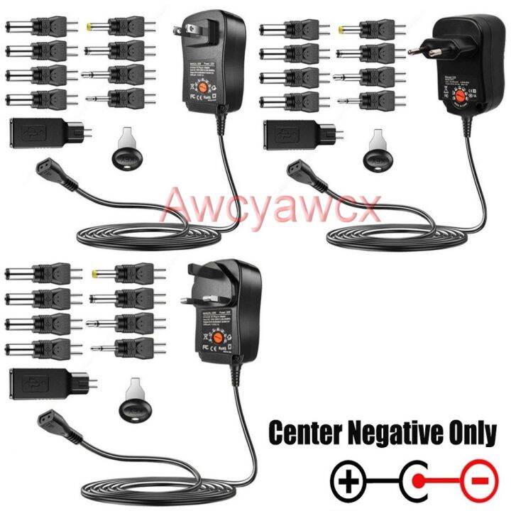 reverse polarity AC Adapter Casio Keyboard Pianos DC 6V 7.5V 9V 12V 1A