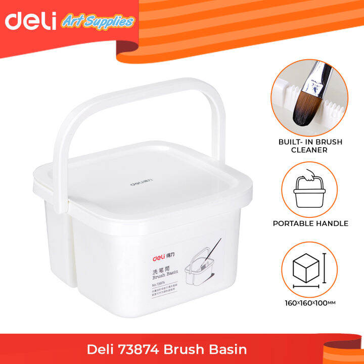 KINGART 902 Multi-Purpose Rectangular Brush Basin With Built In Sealable Painting Palette