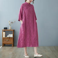 Wewae6323สไตล์จีน Chinoiserie Hanfu ผู้หญิง2022 Plus ขนาดหลวมผ้าฝ้ายลินิน Retro Zen Linen Robe