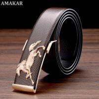 Men Leather Buckle Fancy Jeans Plate Buckle Belts New Vintage Designer Fashion Business Metal Belts