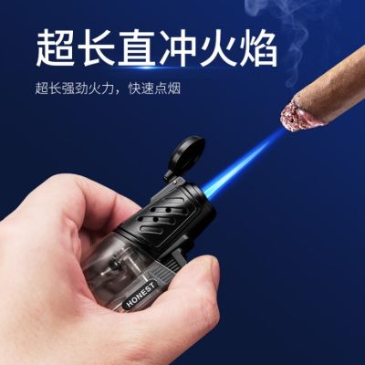 [COD] Baicheng konjac plastic transparent single direct windproof inflatable lighter welding cigar moxibustion high temperature gun