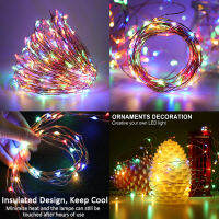 RGB ไฟ LED Fairy Silver Wire String Light 102030M Holiday Decor โคมไฟกลางแจ้งพร้อมสวิตช์สำหรับต้นคริสต์มาสงานแต่งงาน partys