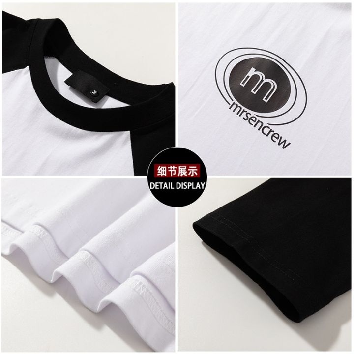 raglan-เสื้อยืดแขนขนาดยาวหลายหลาทรงหลวมสำหรับฤดูหนาวเสื้อโค้ทเสื้อยืดเรนเดอร์สีพิมพ์ตัวอักษร