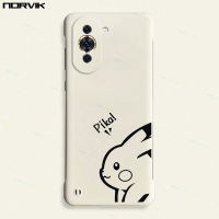 NORVIK ภาพยนตร์การ์ตูนน่ารักลาย Pika เคสโทรศัพท์สีขาวไร้ขอบสำหรับ Huawei P60 Nova 11 11i 10 Y91 Y90 9 7 SE Honor X9a 90 70 50 Lite Magic 5 Pro 5G 4G N11-2เคสฝาหลังสร้างสรรค์