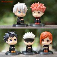 กระเป๋าขี้เล่น5ชิ้น/เซ็ตภาพอนิเมะร้อน Jujutsu Kaisen ตัวการ์ตูนน่ารักของสะสม PVC HG41ของเล่นหุ่นอะนิเมะ