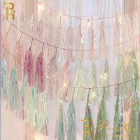 【YF】 Wedding Decoration Iridescent Paper Tassel Garland Baptism Birthday Baby Shower Decorations Unicorn