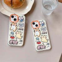 3D แฟชั่นลายการ์ตูนแมวน่ารักลายแมวสีน้ำตาลและสีขาวสำหรับ IPhone14 13 12 11 Pro Max เคสโทรศัพท์เป็นคู่