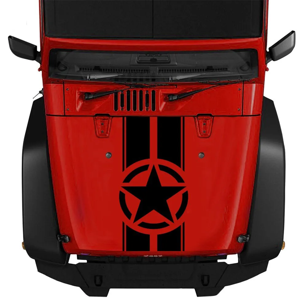 Doordash Military Hood Sticker for Jeep Wrangler TJ LJ JK Star Army Stripes  Decal Vinyl Car Truck DIY Waterproof Car Stickers | Lazada PH