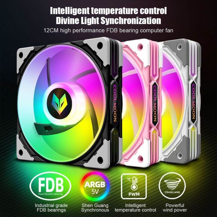 3-Pack Needmax 120mm RGB LED PC Case Fans - 12V, 6-Pin, 1200 RPM, Hydraulic Bearing