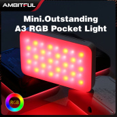 AMBITFUL Đèn LED Mini A3 RGB Đủ Màu Có Thể Điều Chỉnh Độ Sáng 2800K