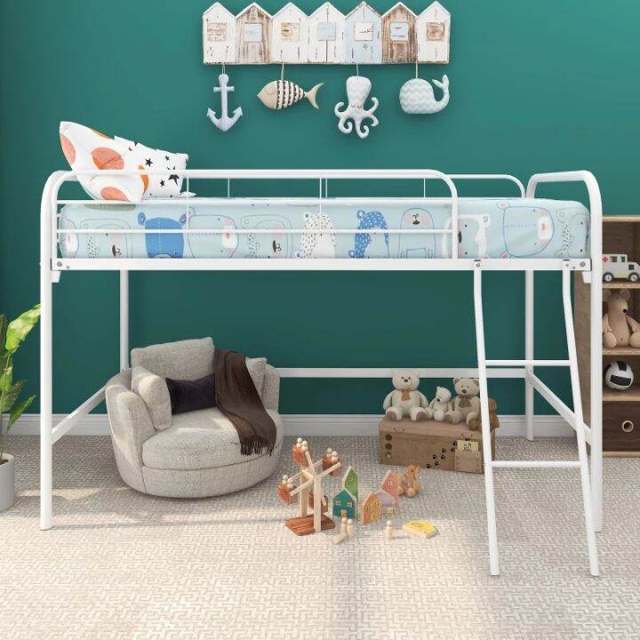 Twostory bed frame iron loft bed frame double deck bed with office