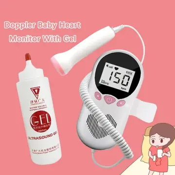 Pregnant Fetal Heart Rate Doppler Monitoring Of Infant Health U3 Digital  Version+250ml Couplant+battery 1. Pair Of Off White