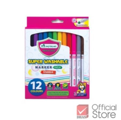 ปากกา ปากกาเมจิก สีเมจิก ล้างออกได้ 12 สี รุ่นคลาสสิค MWM12T สีเมจิกล้างออกได้ จำนวน 1 กล่อง Master Art มาสเตอร์อาร์ต