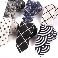 ∈♝ New Floral Print Necktie For Men Casual Cotton Linen Ties Plaid Slim Tie Male Suits Skinny Neck Tie For Wedding Business Gravats