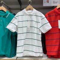 Uniqlo 2022 Summer Mens and Womens Quick-Drying Horizontal Stripe POLO Shirt Fitting Room Short-Sleeved Striped Top C455676