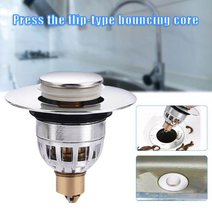 【Yohi metals】 Stainless Steel Sink Plug Pop Up Sink Drain Plug Push
