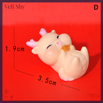 Veli Shy เครื่องมือวัฒนธรรม,1ชิ้นมังกรการ์ตูนน่ารักยางเรซิ่นทิวทัศน์ขนาดเล็กกระถางขนาดเล็กของตกแต่งสวน