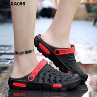 Slippers men summer beach antiskid baotou sandals amphibious students han edition tide lovers hole shoes and women