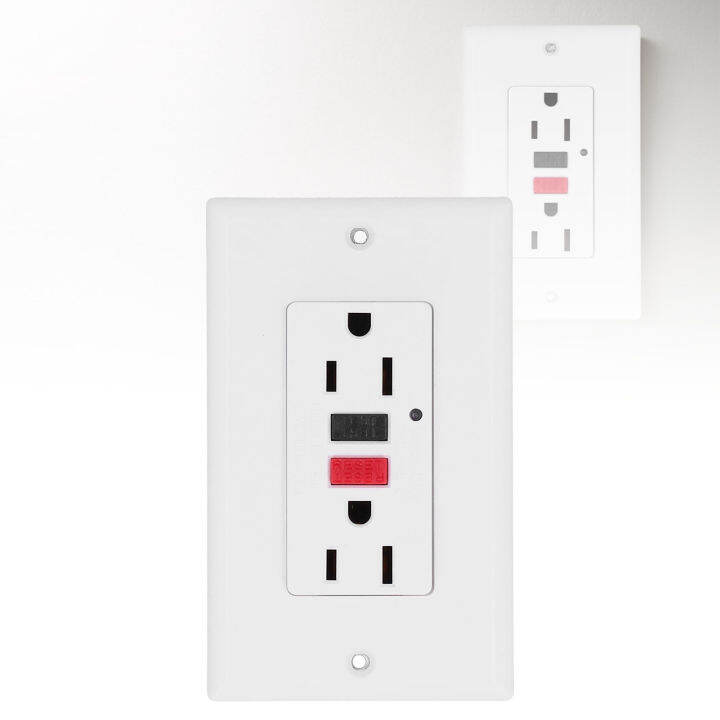 Wall Outlet GFCI Guard Switch Overvoltage Protection Automatic Monitoring with Socket Baffle and