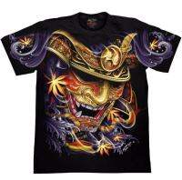 chang T-shirt Rock FULL HDลายซามูไร เสื้อยืดผู้ชายลายหน้า-หลัง Summer new T-shirt