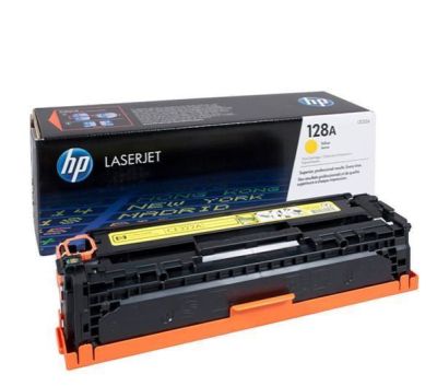 HP 128A (CE323A) - Yellow ตลับหมึกโทนเนอร์ ของแท้ 100% Original LaserJet Toner Cartridge ใช้กับปริ้นเตอร์ HP LaserJet CP1525, CM1415FN/FMW