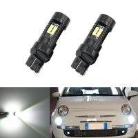 2pcs T20 7443 W21/5W Xeno High Power LED Bulbs Can Bus fit For 2009 2010 2011 2012 2013-2021 Fiat 500 500L Daytime Running Light Ceiling Lights