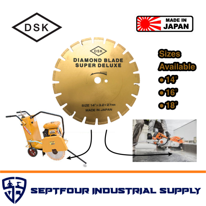 DSK 14" 16" 18" Diamond Concrete Saw Blade Made in Japan Concrete