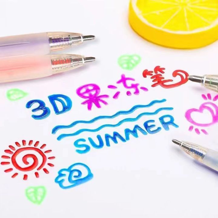 bv-amp-bv-พร้อมส่งในไทย-a702-color-pen-ปากกาหลายสี-ปากกา3มิติ-เขียนแล้วนูนขึ้นมานิดนึง-เอาไว้เขียนชื่อเขียนปก-เขียนสวยแบบ3มิติ-3d-jelly-pen