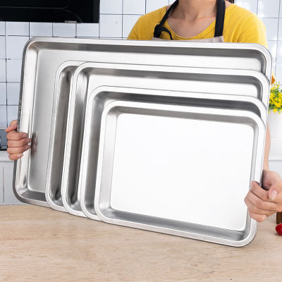 Stainless Steel Non-Stick Baking Loaf Pans Rectangle Fruit Food Storage Trays Plate Steamed Sausage Dishes Bakeware Kitchen Tool