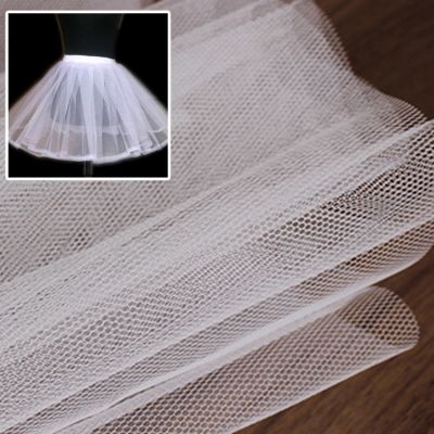 ❈ White 100D-180D reinforced coarse net hard net six corners mesh fabric wedding dress baby skirt accessories mesh fabric.