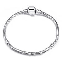 Sterling 925 silver suitable for original Pandora Charm Beads simple style simple Adjustable Bracelet DIY basic Bead Bracelet