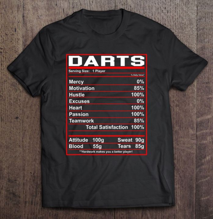 Funny Darts T Shirt Nutrition Facts Dart Player Nostalgia T-Shirts For Men T  Shirt Anime T Shirts For Men Anime T-Shirts T Shirt | Lazada Ph