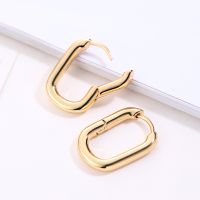 [COD] European and fashion 925 silver earrings classic retro geometric oval ring circle popular ear buckle