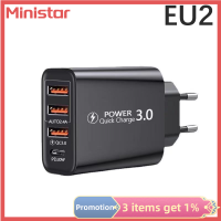 Ministar 1ที่ชาร์จคอมพิวเตอร์3USB + Type-C อุปกรณ์ชาร์จโทรศัพท์ในรถยนต์อะแดปเตอร์โทรศัพท์แบบมัลติ