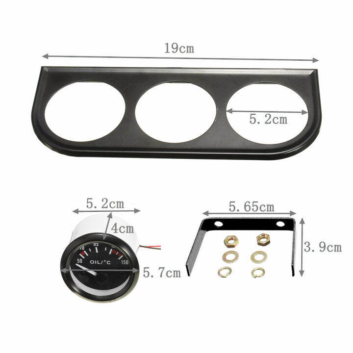 52มม-12v-triple-kit-อุณหภูมิน้ำมันอุณหภูมิน้ำอุณหภูมิน้ำมันเครื่องวัดความดันพร้อมเซ็นเซอร์สำหรับรถยนต์