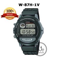 CASIO ของแท้ 100% รุ่น W-87H-1V นาฬิกาสายยาง ทรงคลาสสิค วินเทจ กล่องและรับประกัน 1 ปี W87 W-87H