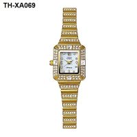 new babys breath star watch womens steel belt square full diamond dial bracelet and thin strap gold