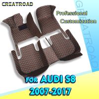 RHD Car floor mats for AUDI S8 2007 2008 2009 2010 2011 2012 2013 2014 2015 2016 2017 Custom auto foot Pads automobile carpet cover